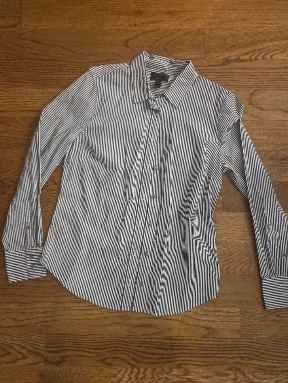 J. Crew White Shirt with Black Stripes - Classic Button-Down